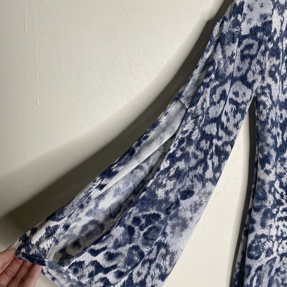 Donatella Cheetah Leopard Print Long Sleeve Mini Formal Dress XS - Picture 4 of 11